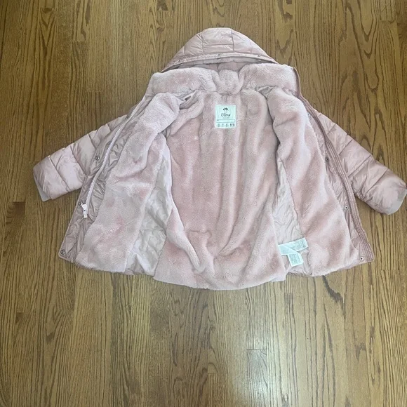 Abercrombie & Fitch Metallic Pink Hooded Puffer Parka - Picture 5 of 7